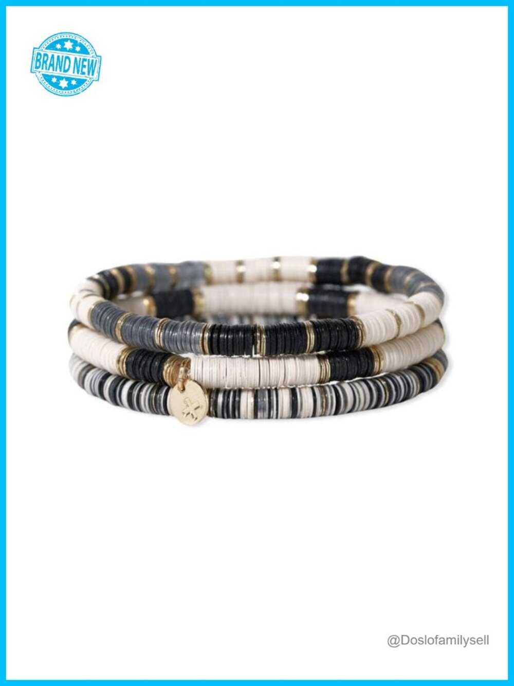 Boho Stackable Sequins Stretch Bracelets Circle Charm Handmade Jewelry